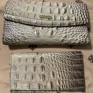 Brahmin tri- fold wallet with check book